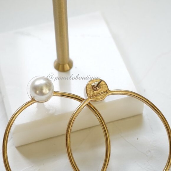 4/$25 Sugarfix by BaubleBar Pearl Hoop Earrings - Picture 2 of 3